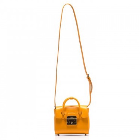Furla Metropolis Mini Leather Satchel In Giallo - Picture 7 of 7
